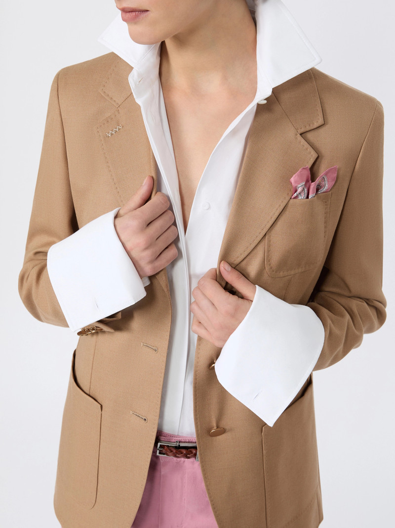 DENTE Single-breasted camel blazer - CAMEL 6