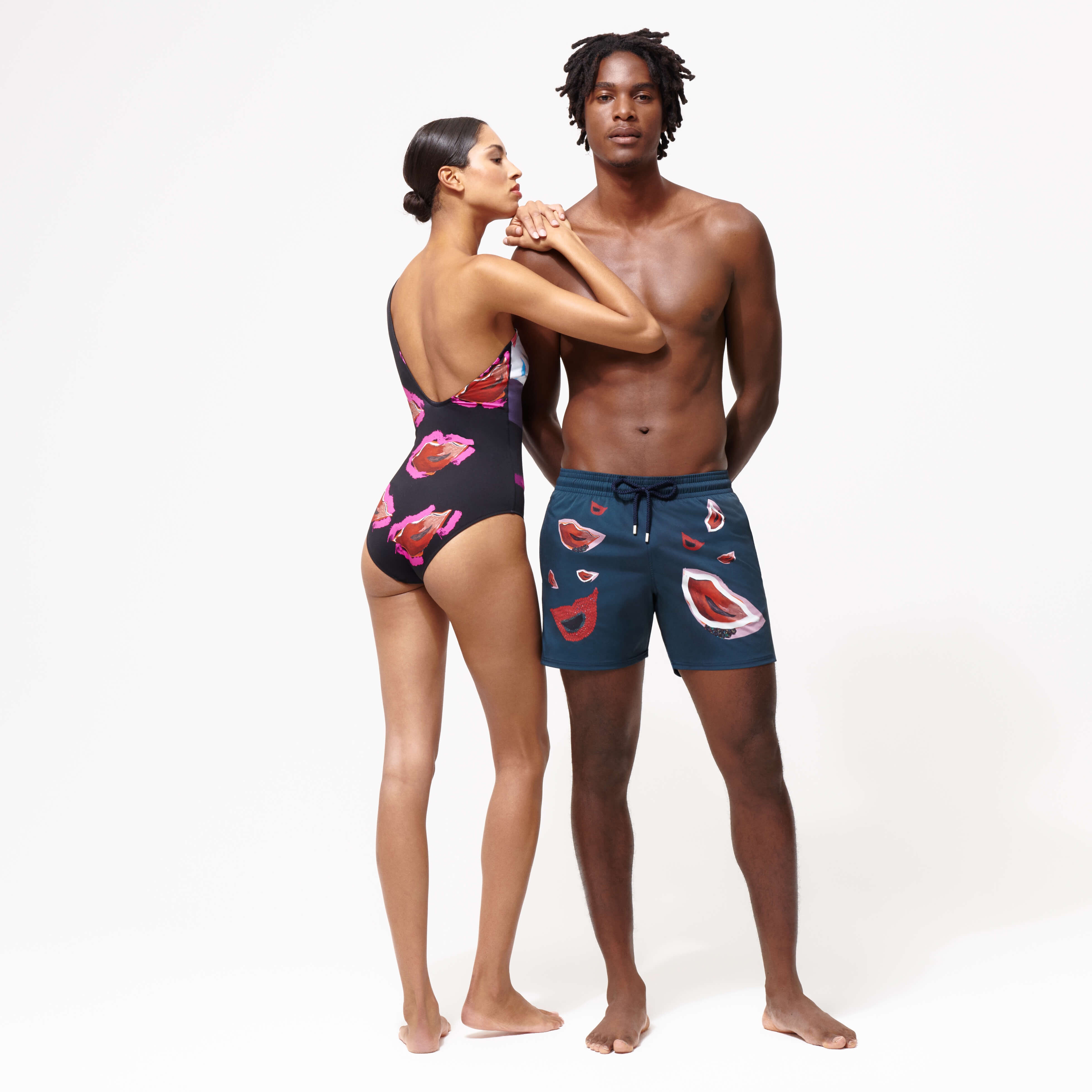Men Stretch Swim Trunks Passion - Vilebrequin x Deux Femmes Noires - 6