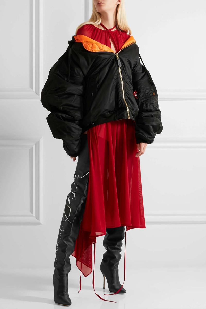 + Manolo Blahnik printed satin thigh boots 4