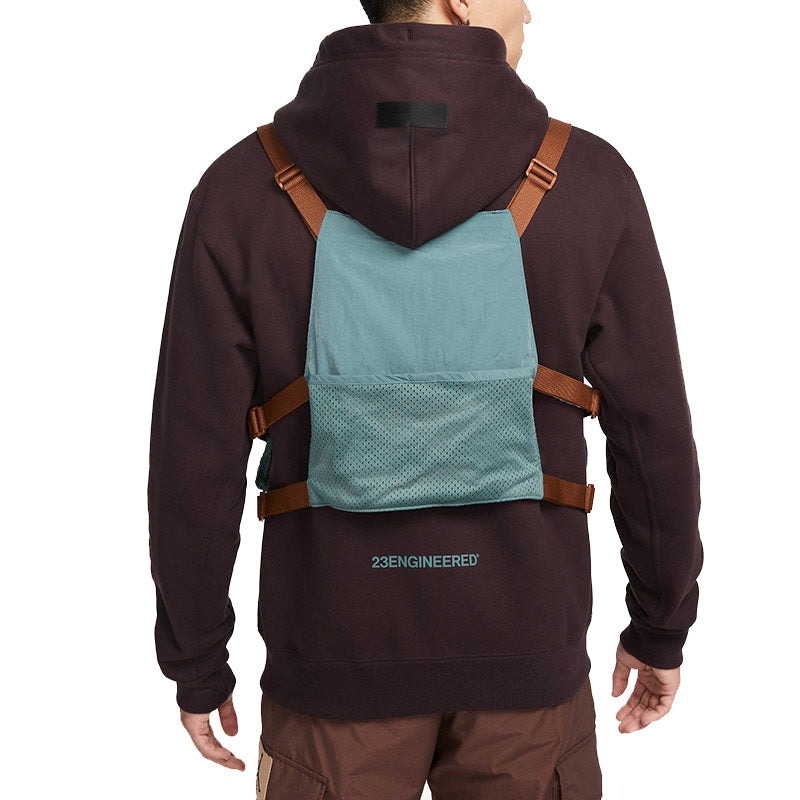 Men's Air Jordan Multiple Pockets Solid Color Logo Detachable Fleece Lined Hooded Jacket Coffee DC95 - 4
