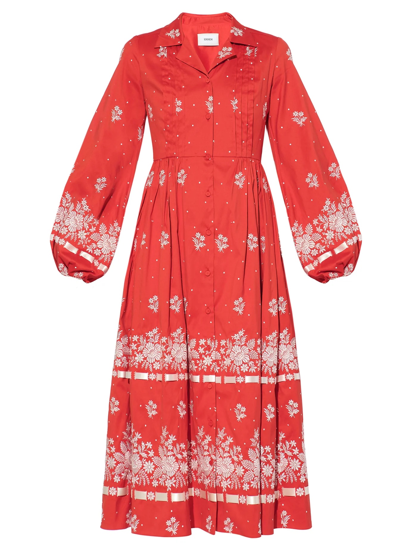 Broderick floral-embroidered crepe dress - 1