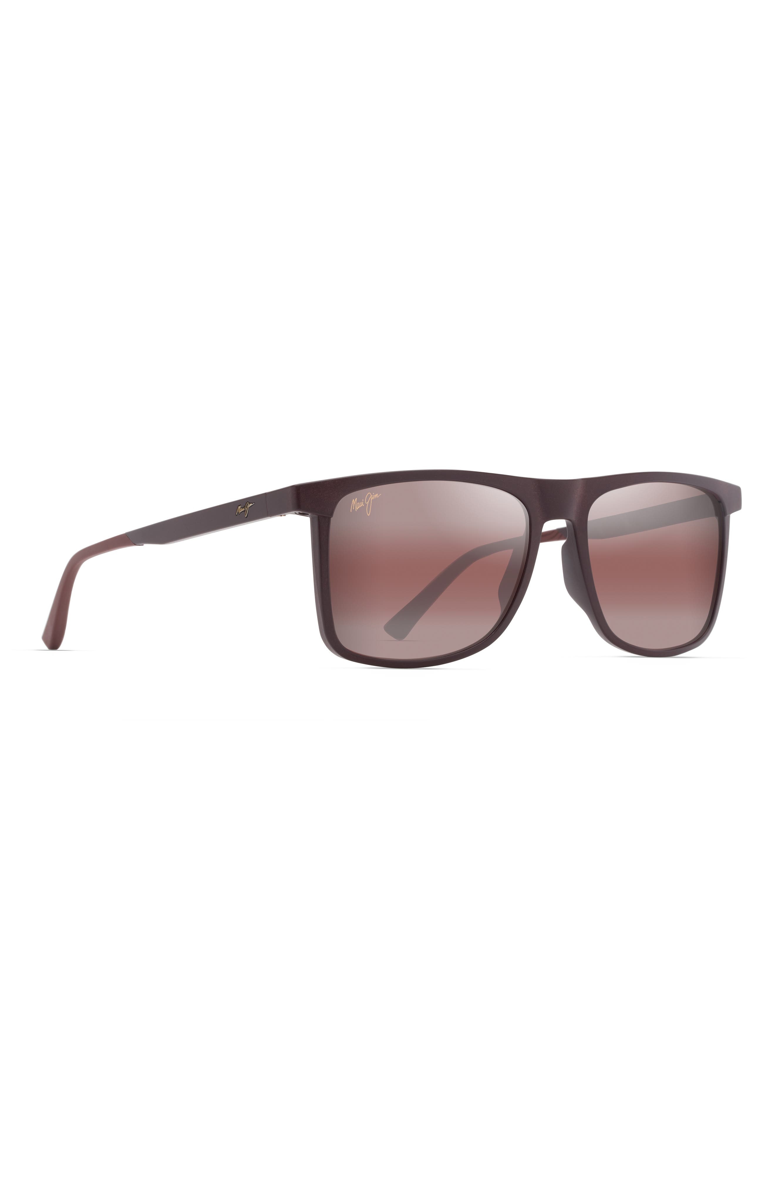 Maui Jim Makamae 56mm Polarized Square Sunglasses in Matte Burgundy at Nordstrom - 2