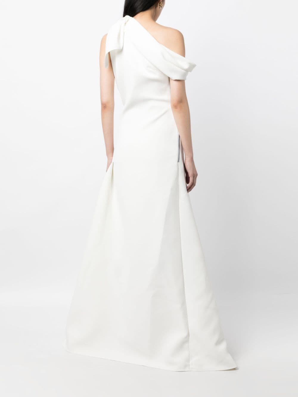 asymmetric off-shoulder gown - 4