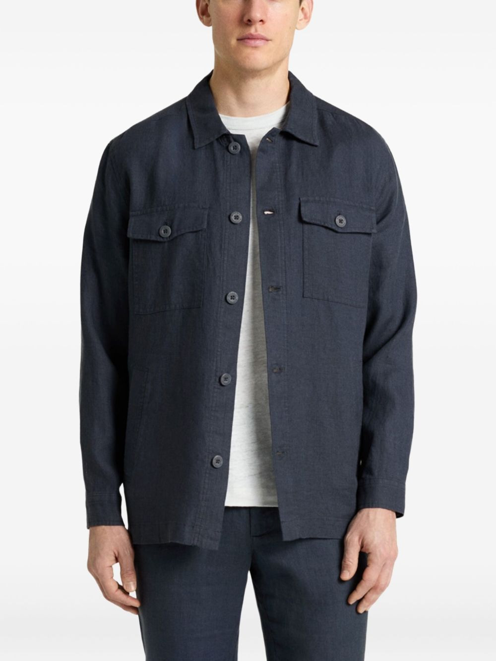 double-pocket linen shirt - 2