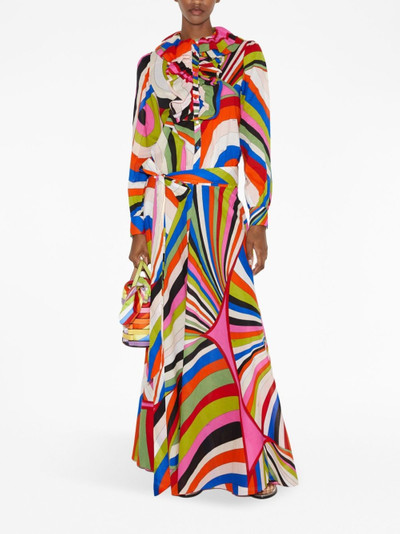 PUCCI graphic-print ruffled maxi dress outlook