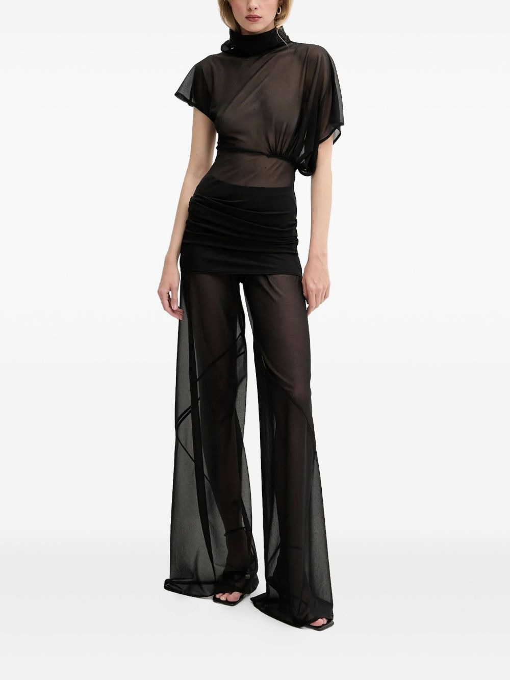 sheer high-neck top - 2