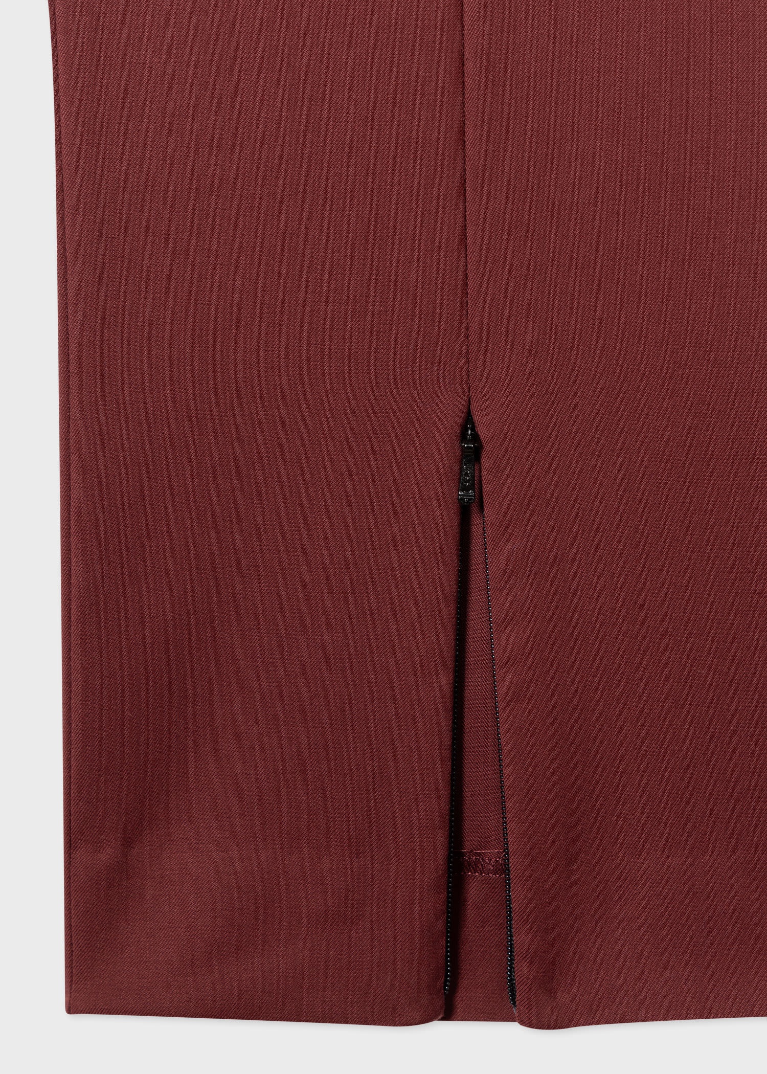 Burgundy Wool Twill Slim-Fit Trousers - 2