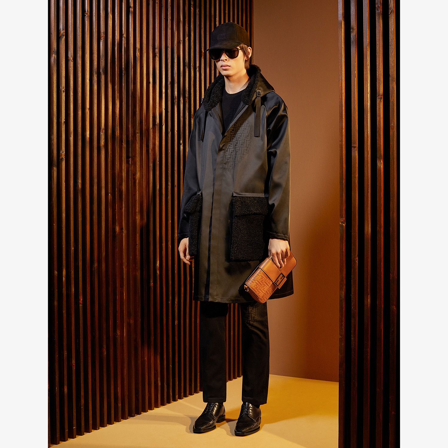 Black nylon overcoat - 4