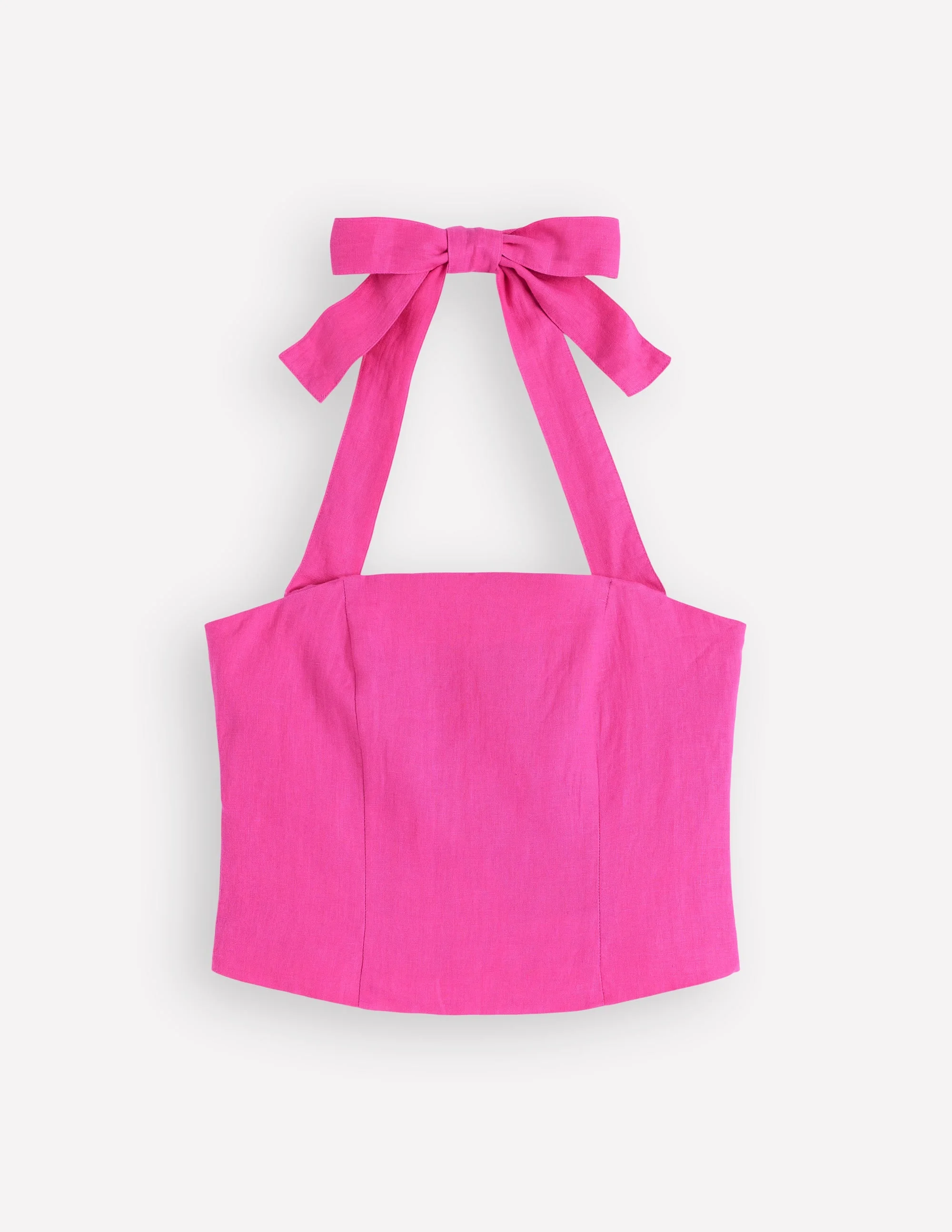 Halterneck Linen Top-Pop Pansy - 1