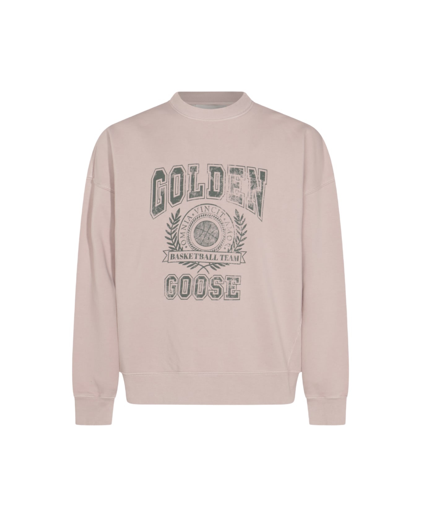 'college' Pink Cotton Sweatshirt - 1