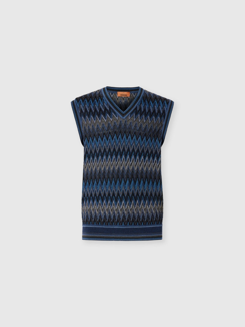 V-Neck Vest with Zigzag Pattern 1