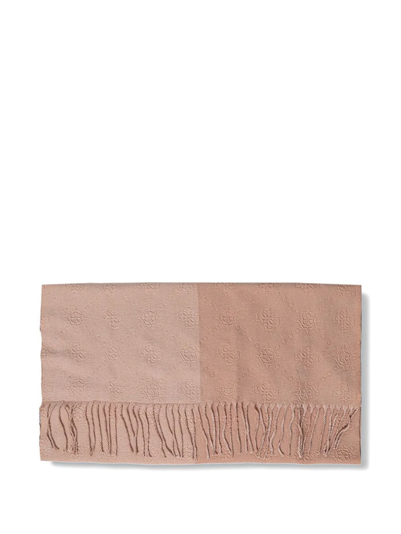 GUESS USA logo-jacquard fringed scarf outlook