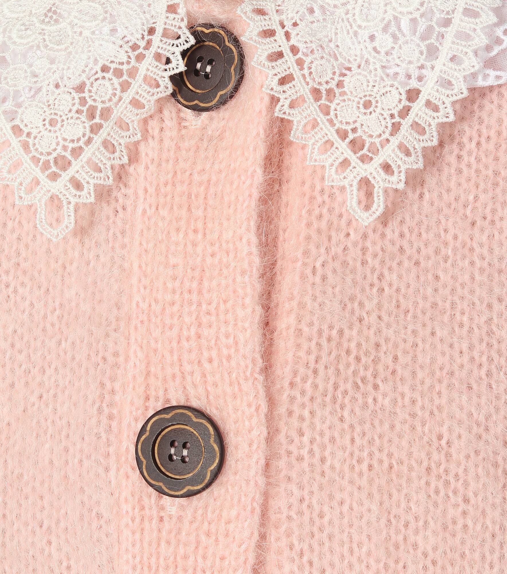 Lace-trimmed mohair-blend cardigan - 4