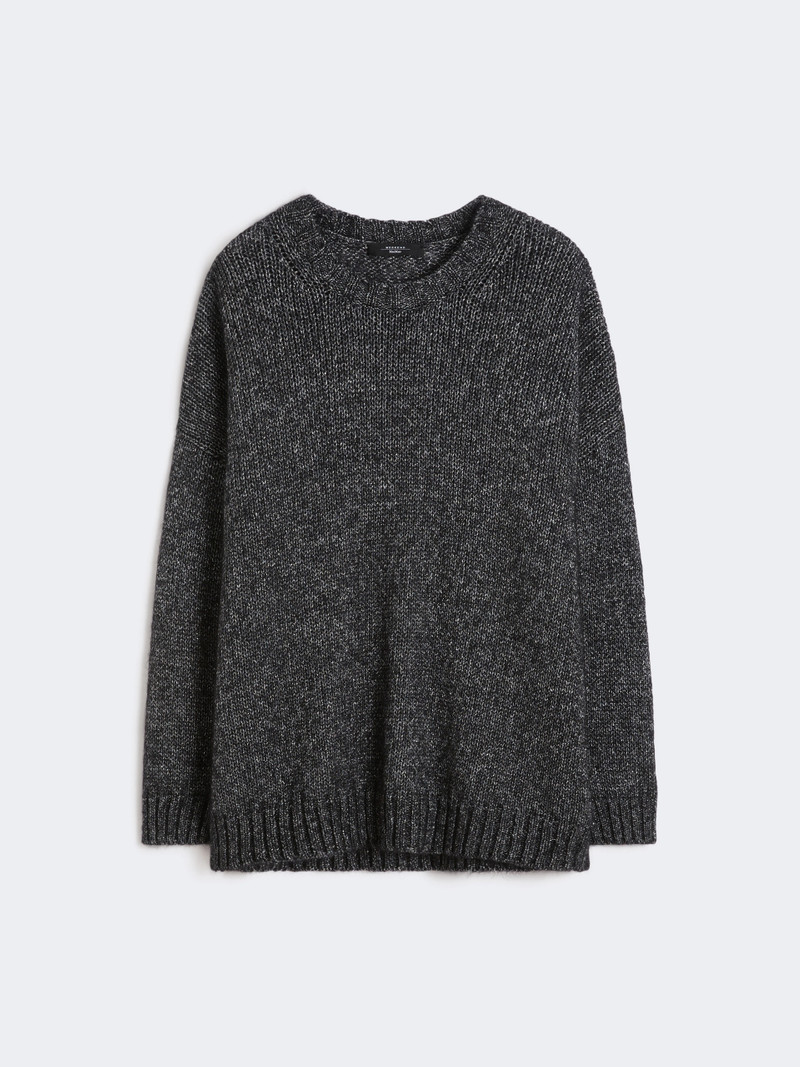 FURETTO Oversized mohair and lurex sweater - DARK GREY 1