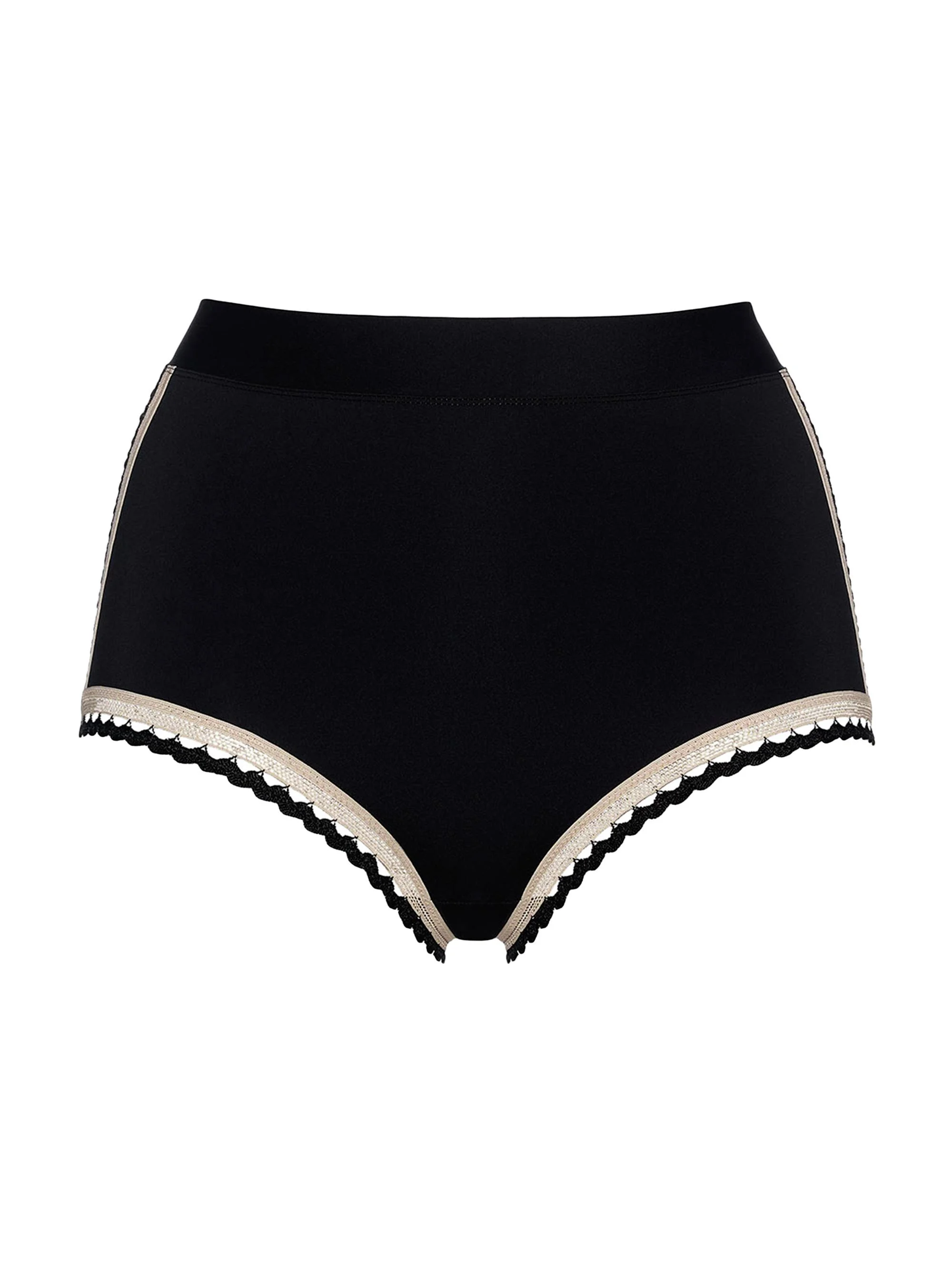 Women's Tempo Jersey High-Waisted Briefs - Noir Rose Petale - 1