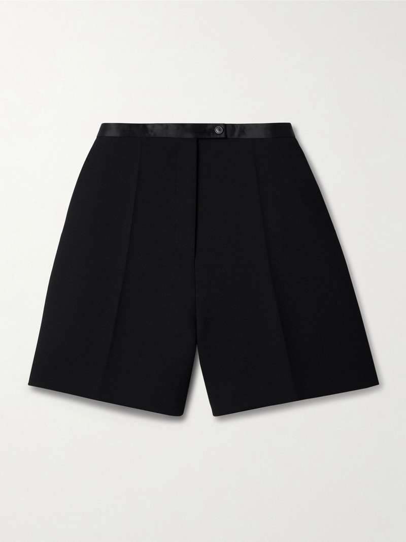 Micha satin-trimmed crepe shorts Black 1