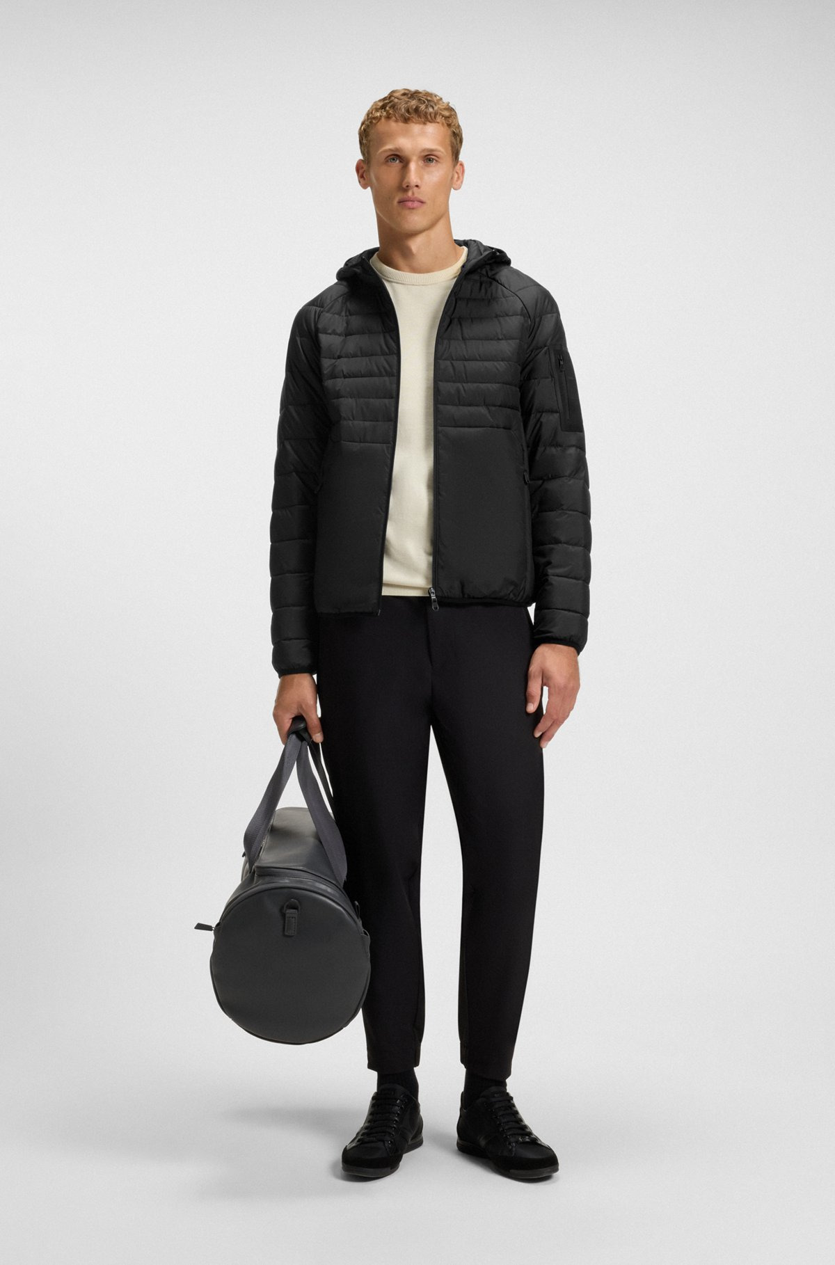 WATER-REPELLENT HOODED JACKET WITH DECORATIVE REFLECTIVE DETAILS - 3