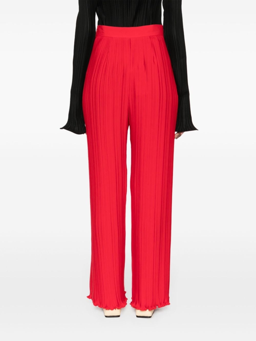 straight-leg pleated trousers - 4