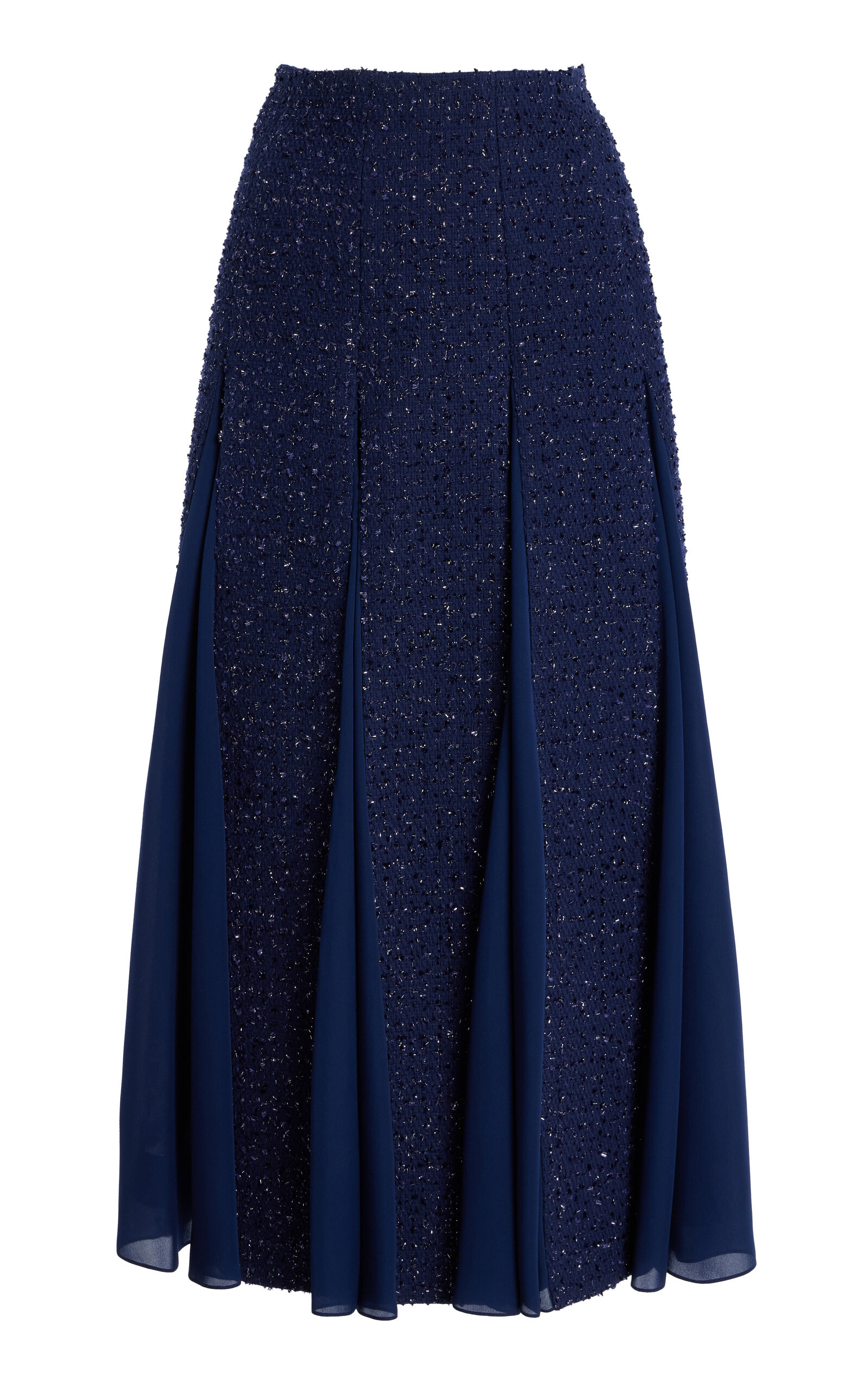 Embellished Tweed Midi Skirt navy - 1