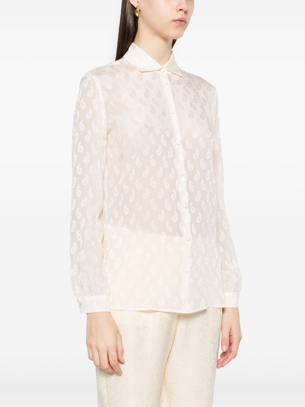 paisley-jacquard shirt - 3