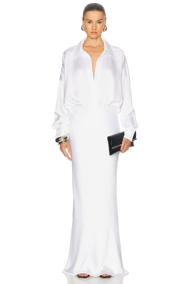 NORMA KAMALI Super Oversized Boyfriend Shirt Bodysuit outlook