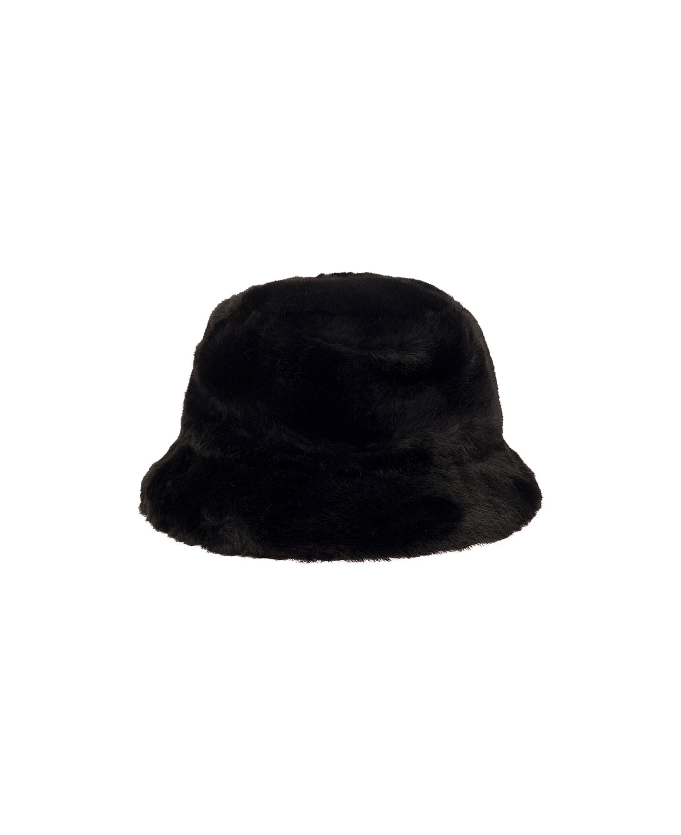 'vera' Black Hat With Low Brim In Faux Fur Woman - 2