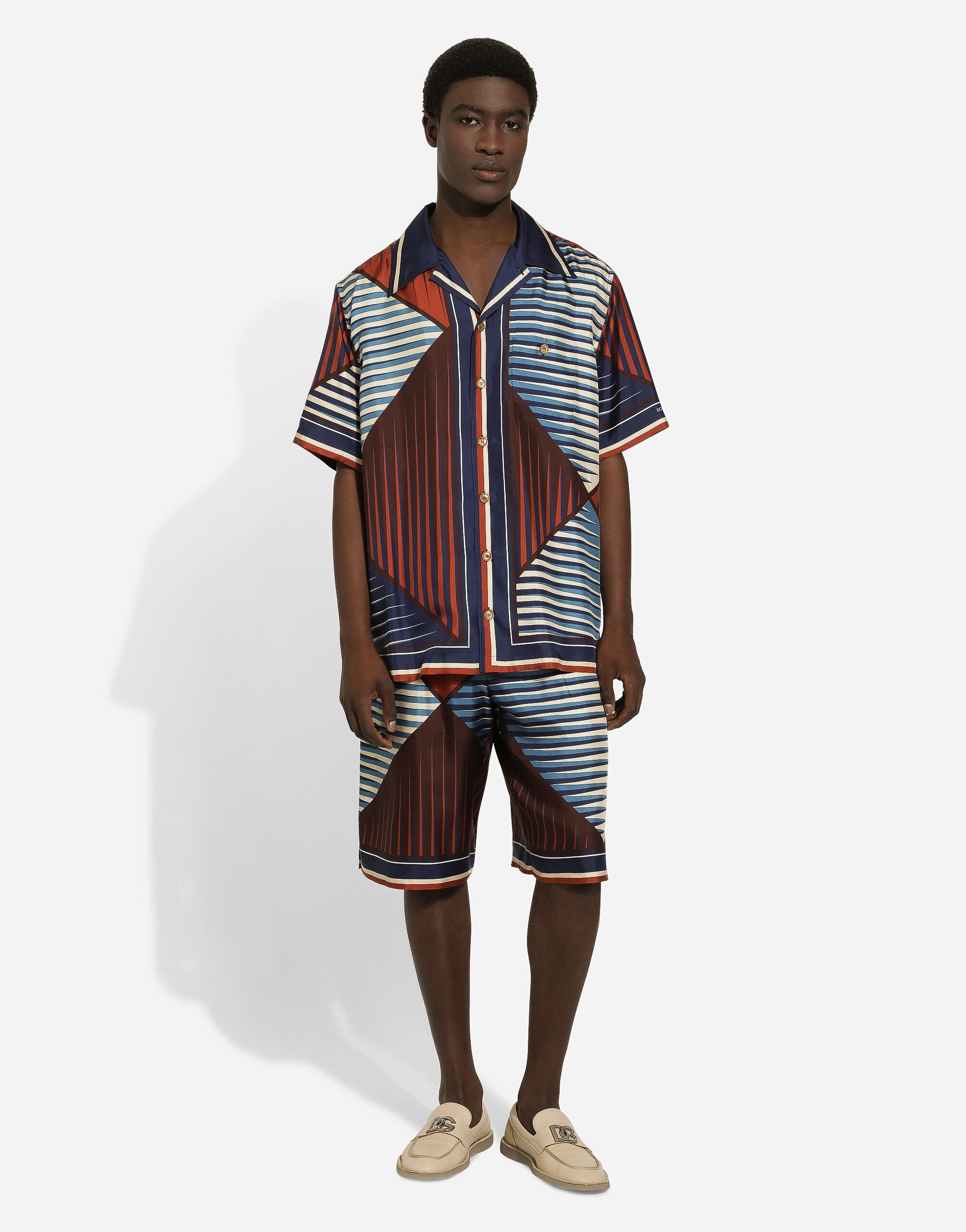 Printed silk jogging shorts - 2