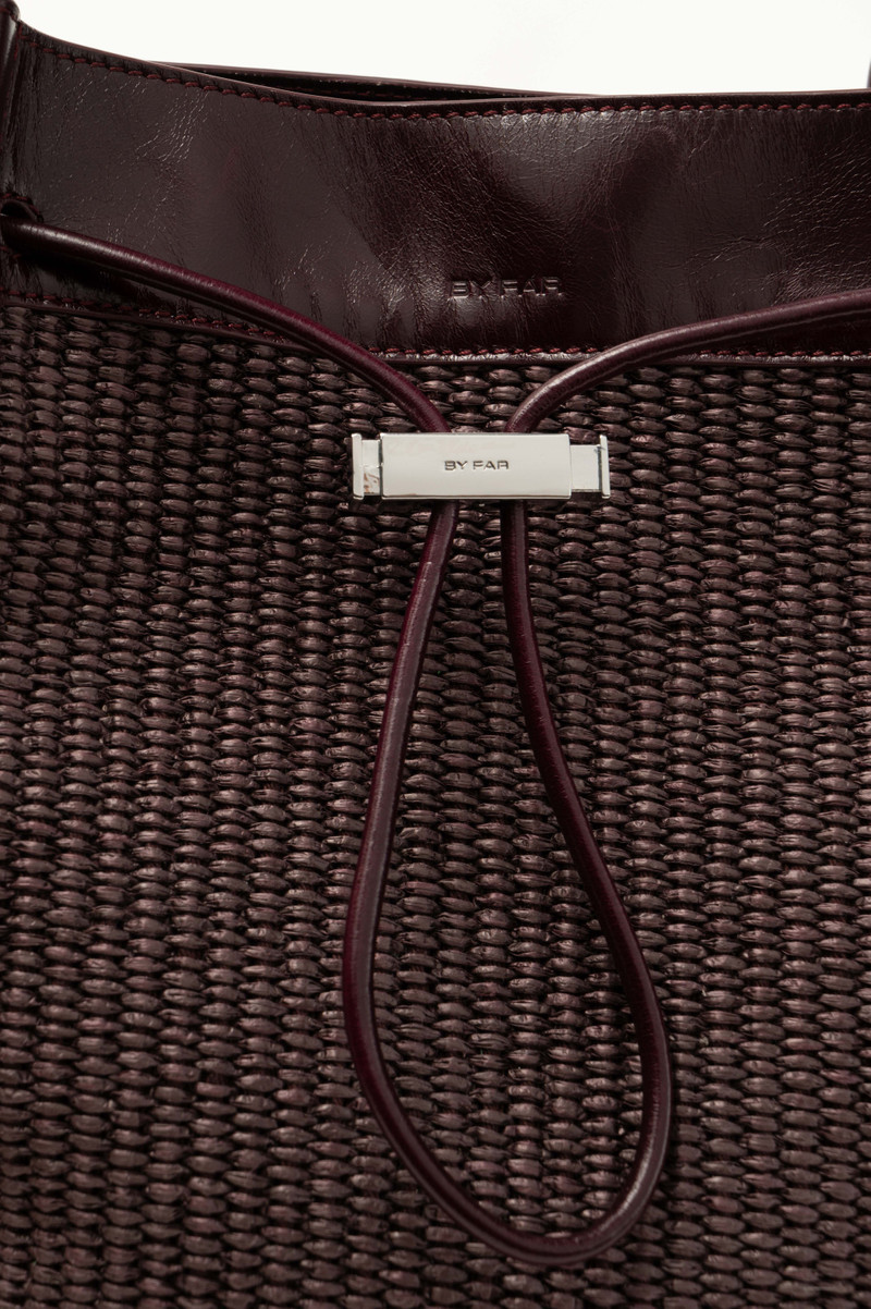 Kayla Grape Raffia and Calf Leather Shoulder Bag 3