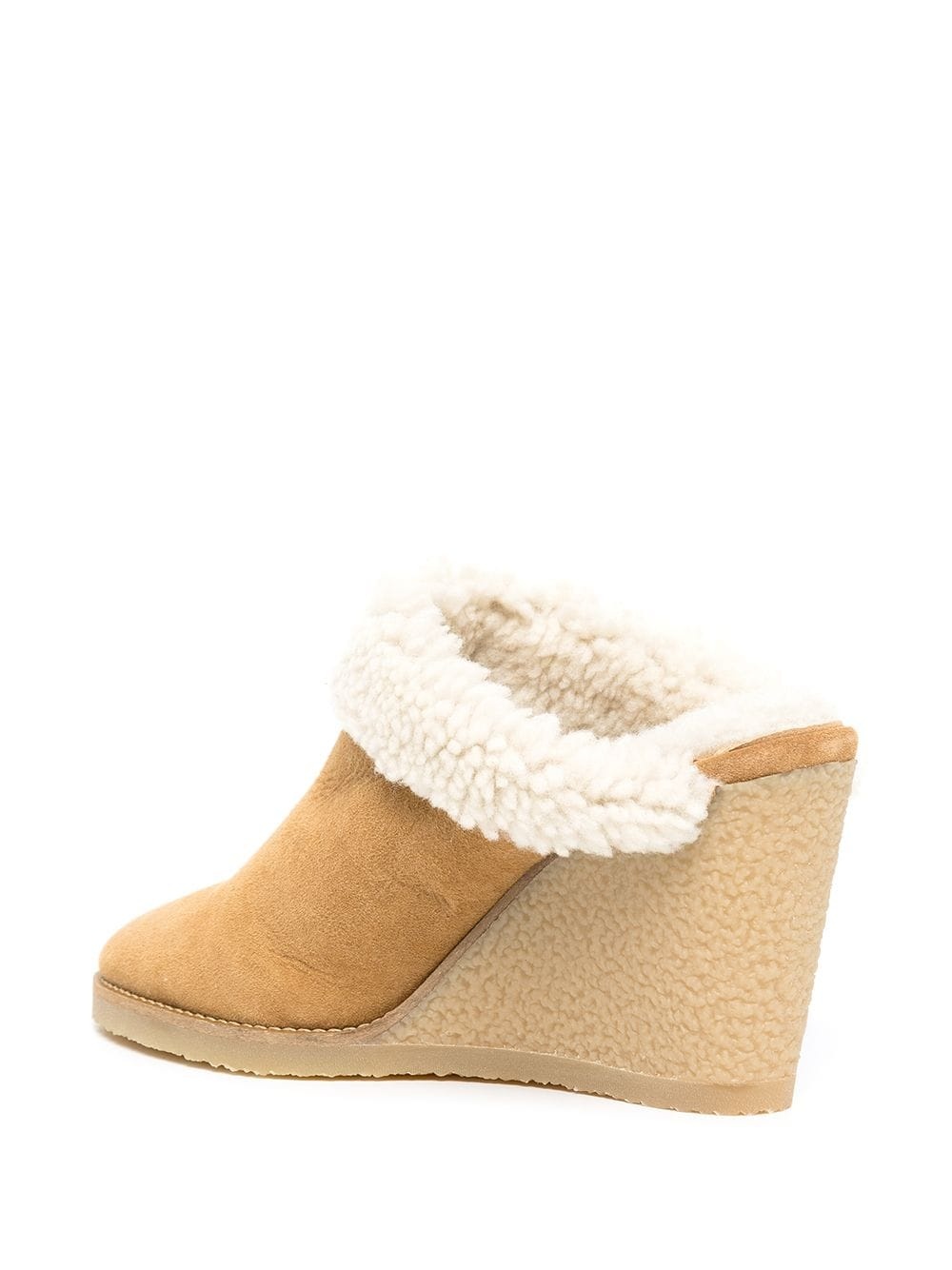 shearling wedge mules - 3