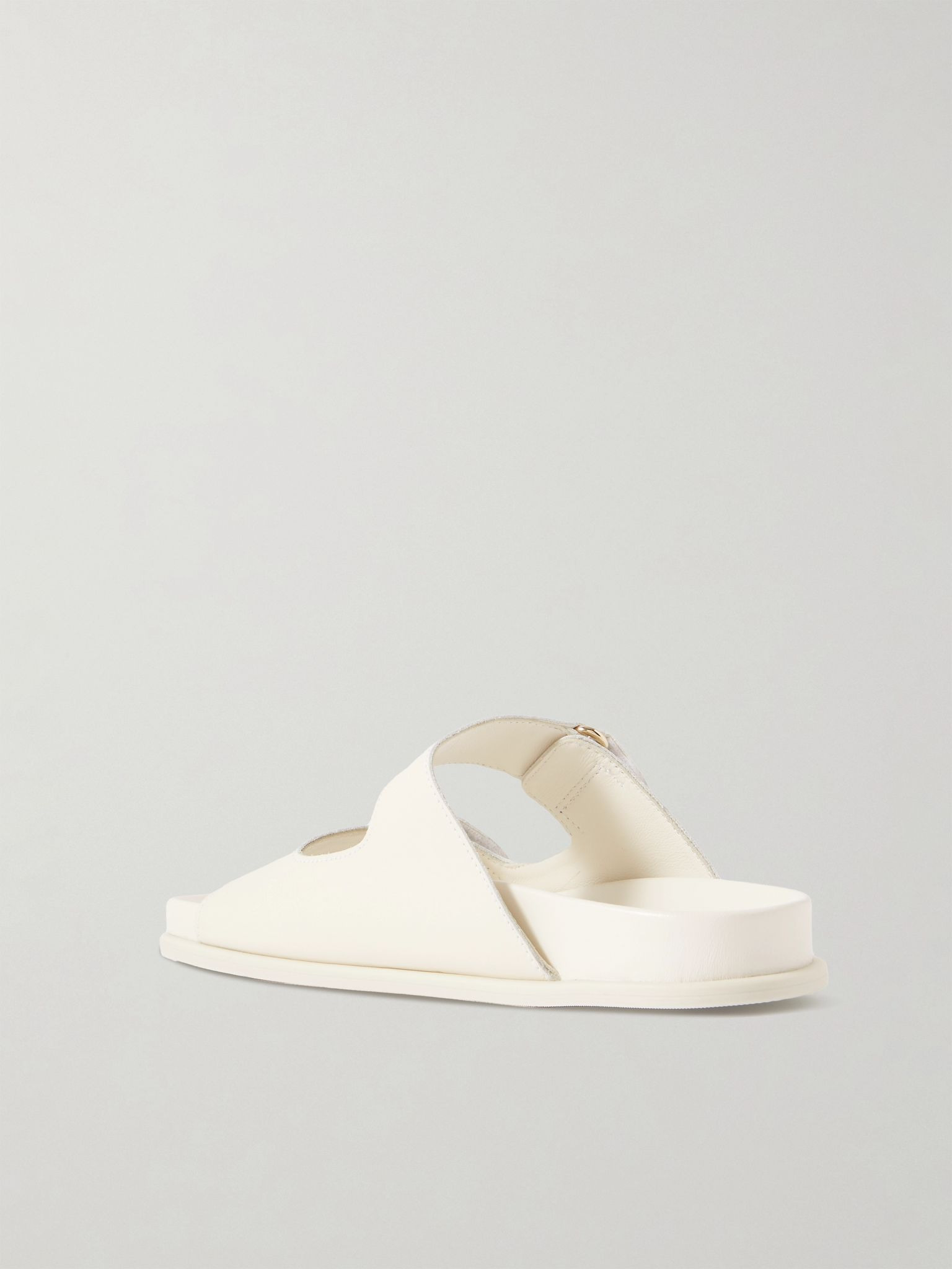Fayence faux pearl-embellished leather slides White - 3