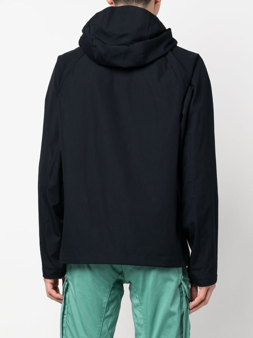logo-patch zipped hooded jacket - 4