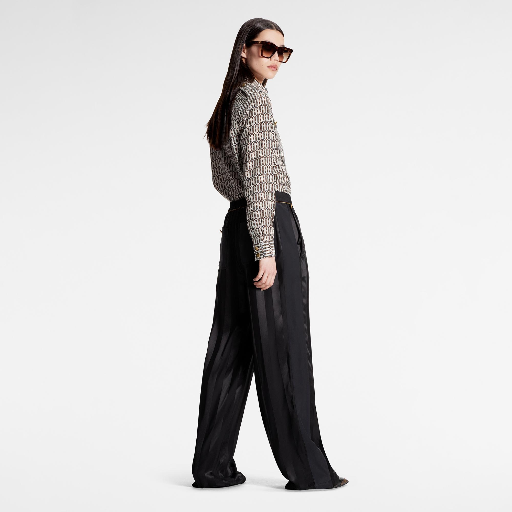 Striped Satin Sailor Pants - 3