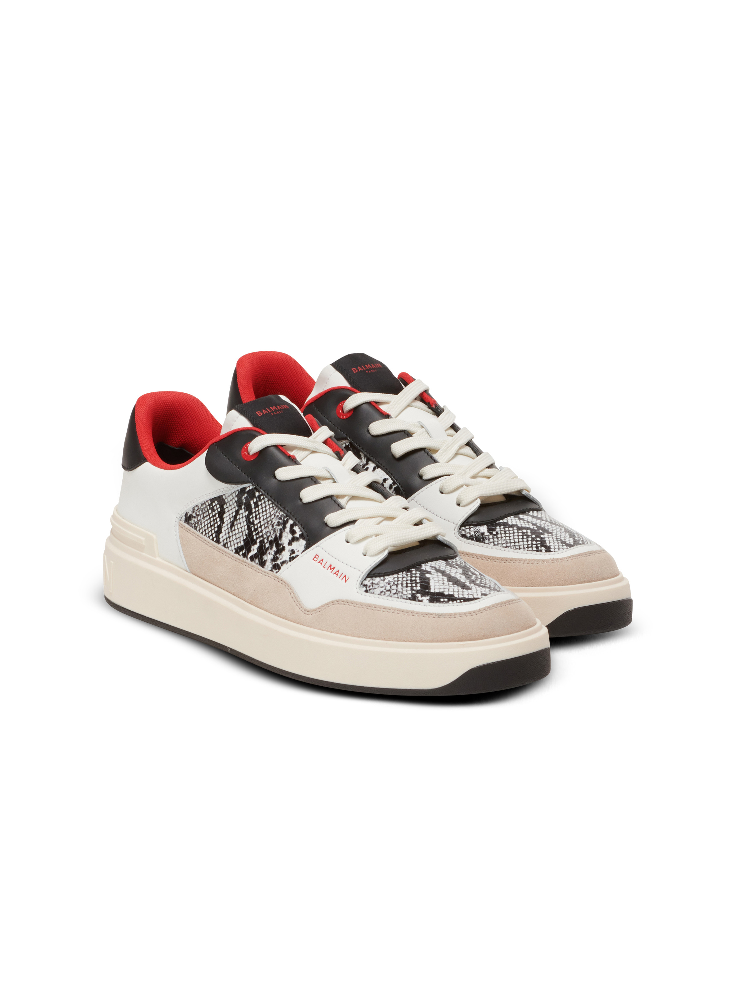B-Court Flip snakeskin-effect leather and suede trainers - 2