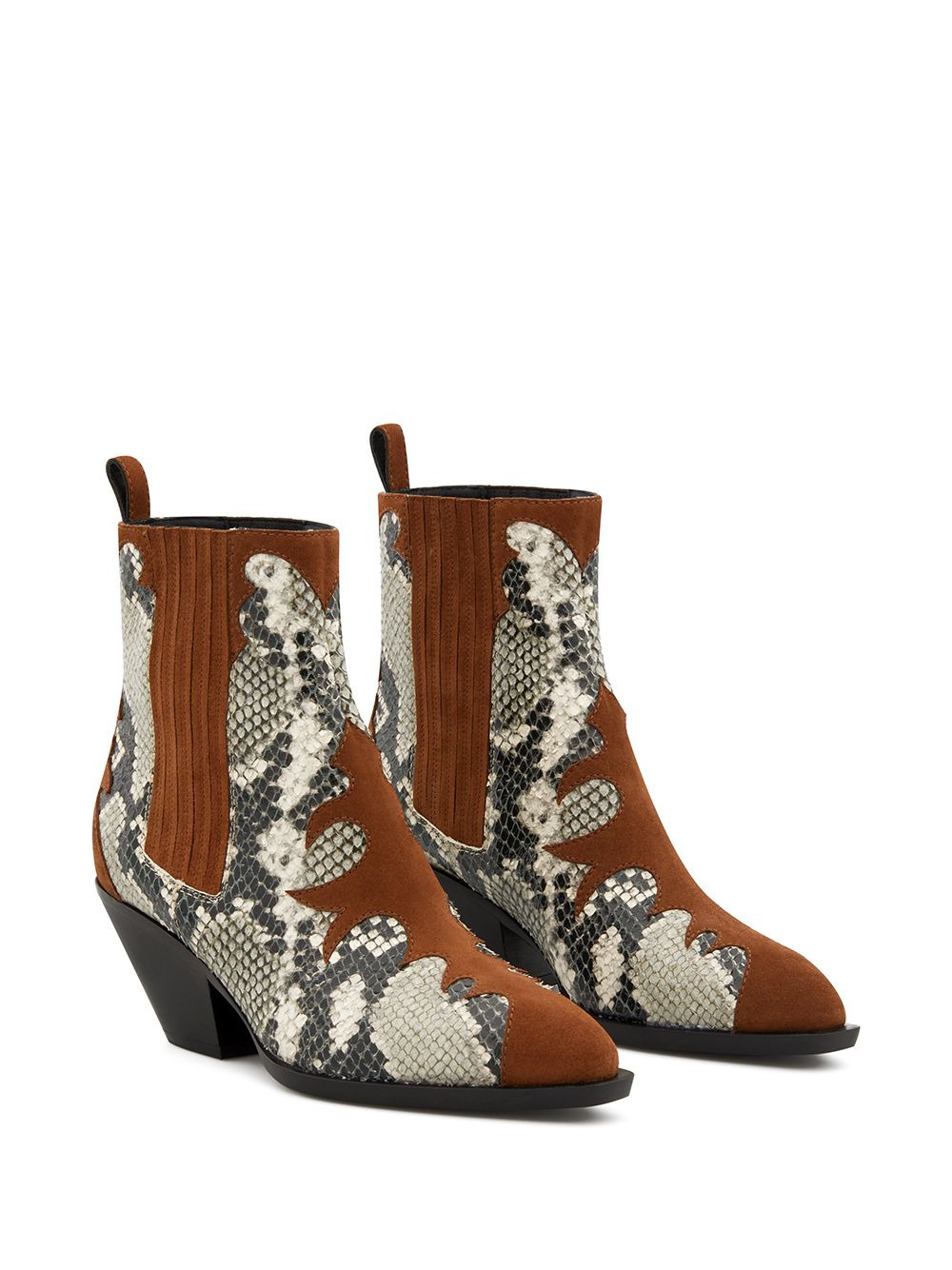 snakeskin-effect 55mm ankle boots - 2