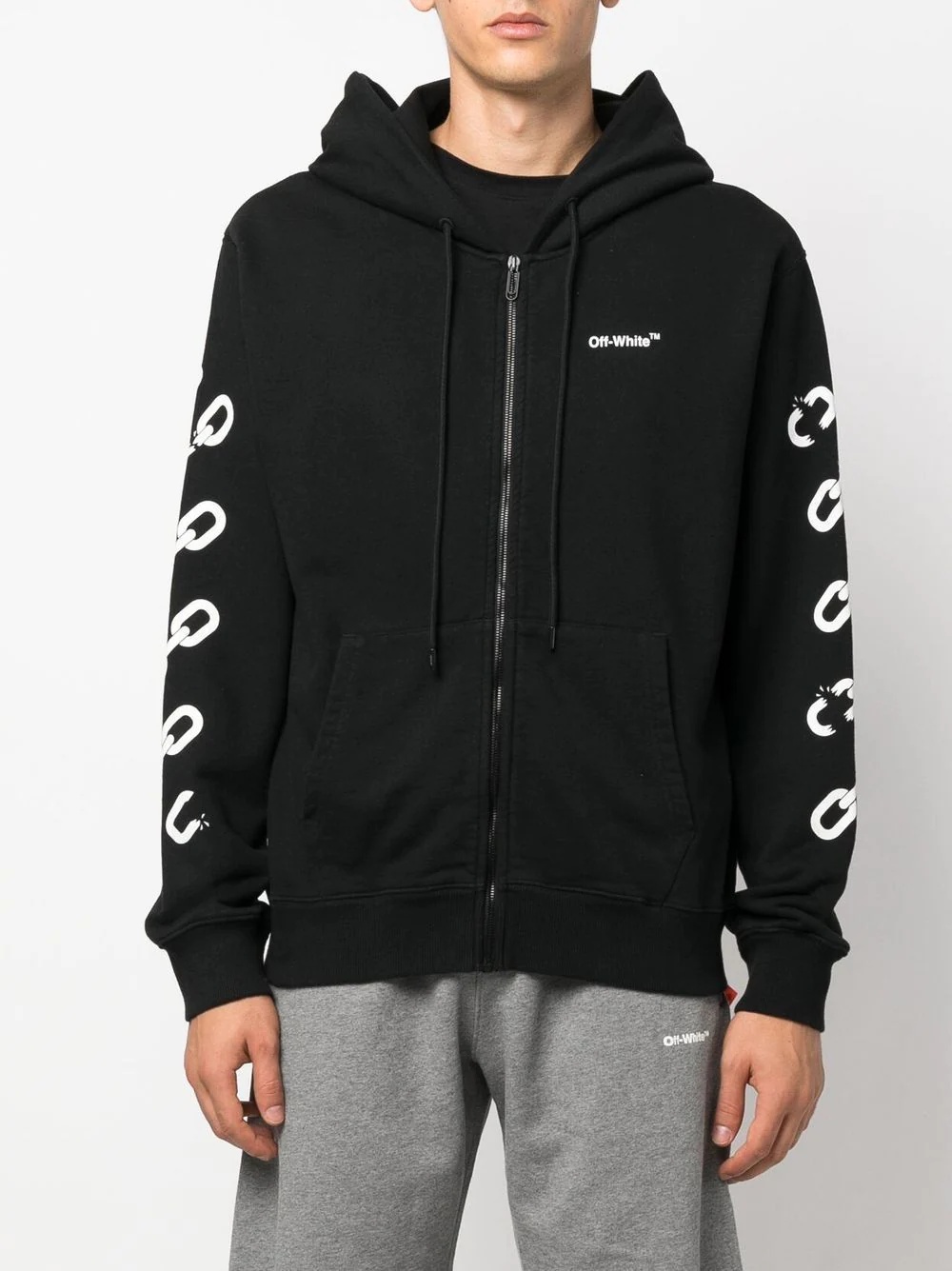 logo-print drawstring hoodie - 3