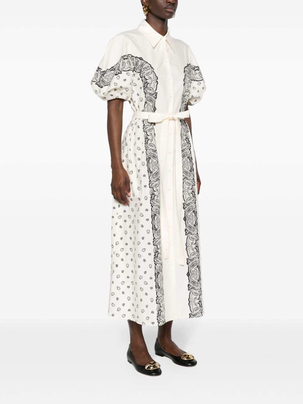 bandana-print midi shirt dress - 3