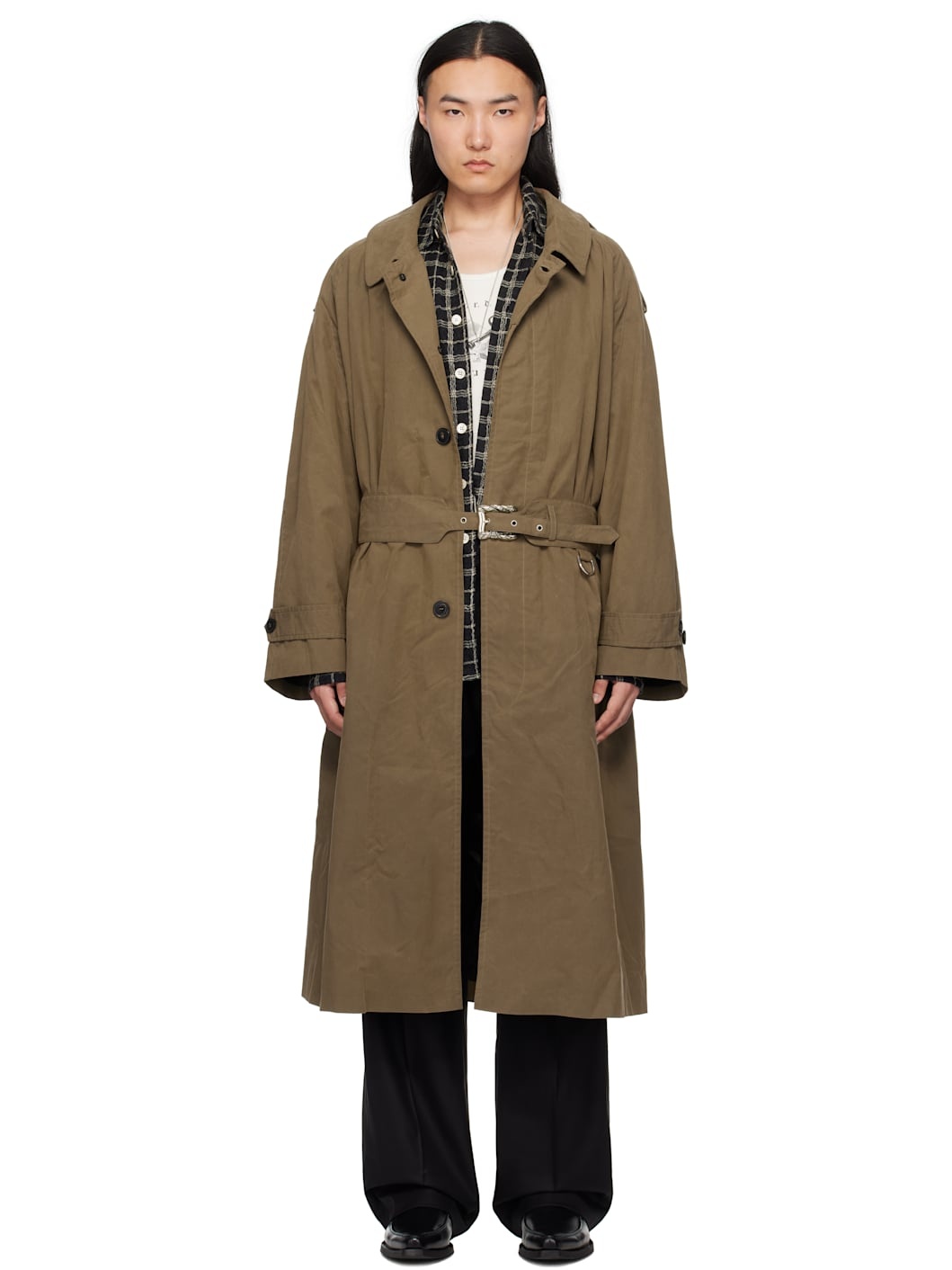 Khaki Museum Sunday Trench Coat - 1