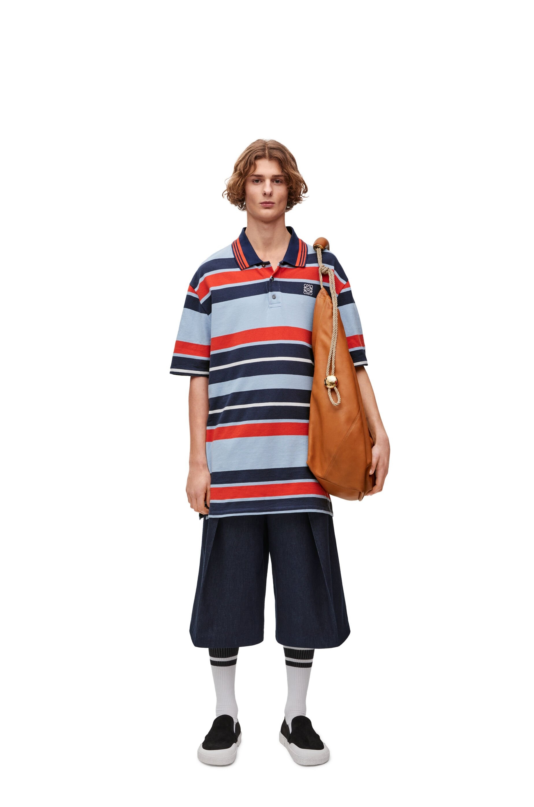LOEWE セール★ OVERSIZED FIT POLO Loewe Oversized fit Polo in cotton and linen | REVERSIBLE