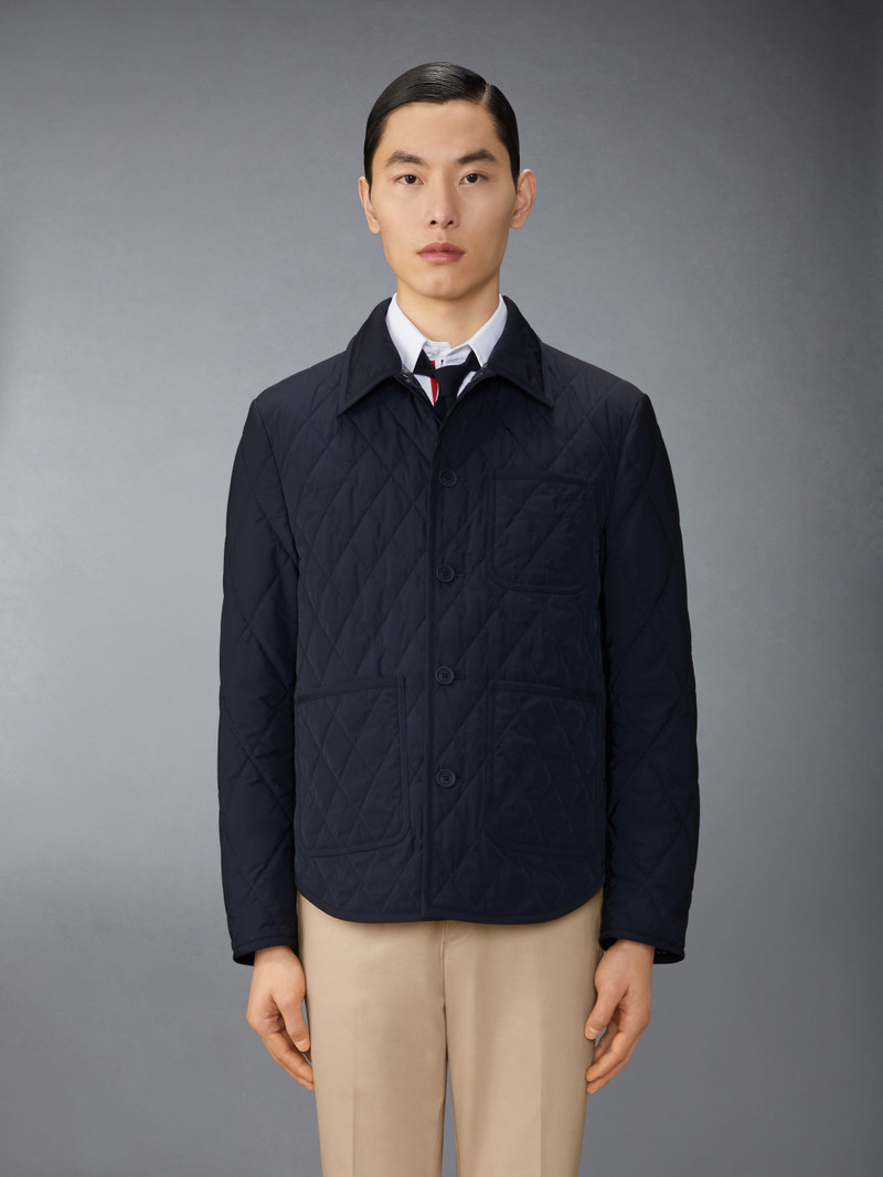 Poly Twill Quilted Applied Pockets and Self Tipping Shirt Jacket 1