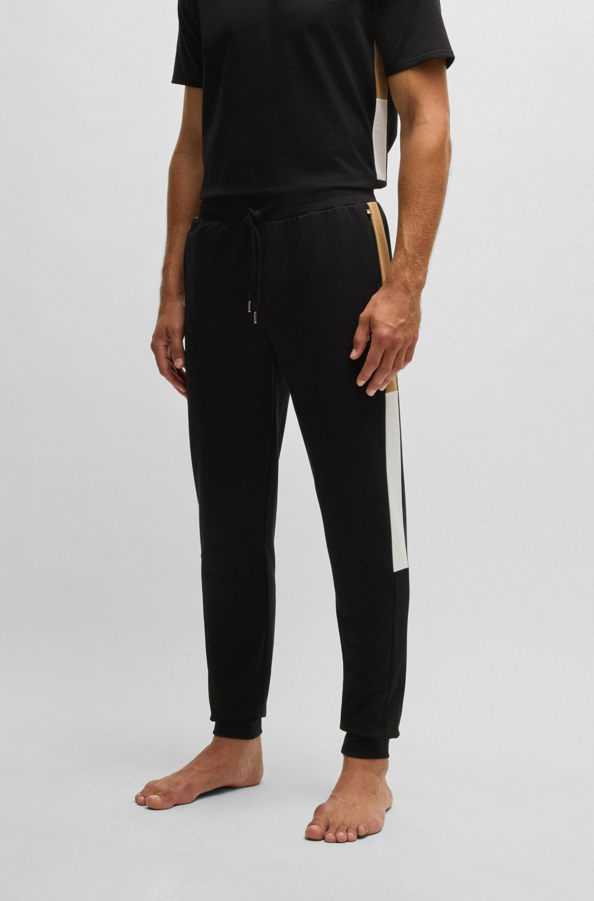 COTTON-TERRY TRACKSUIT BOTTOMS WITH CONTRAST SIDE PANELS - 2