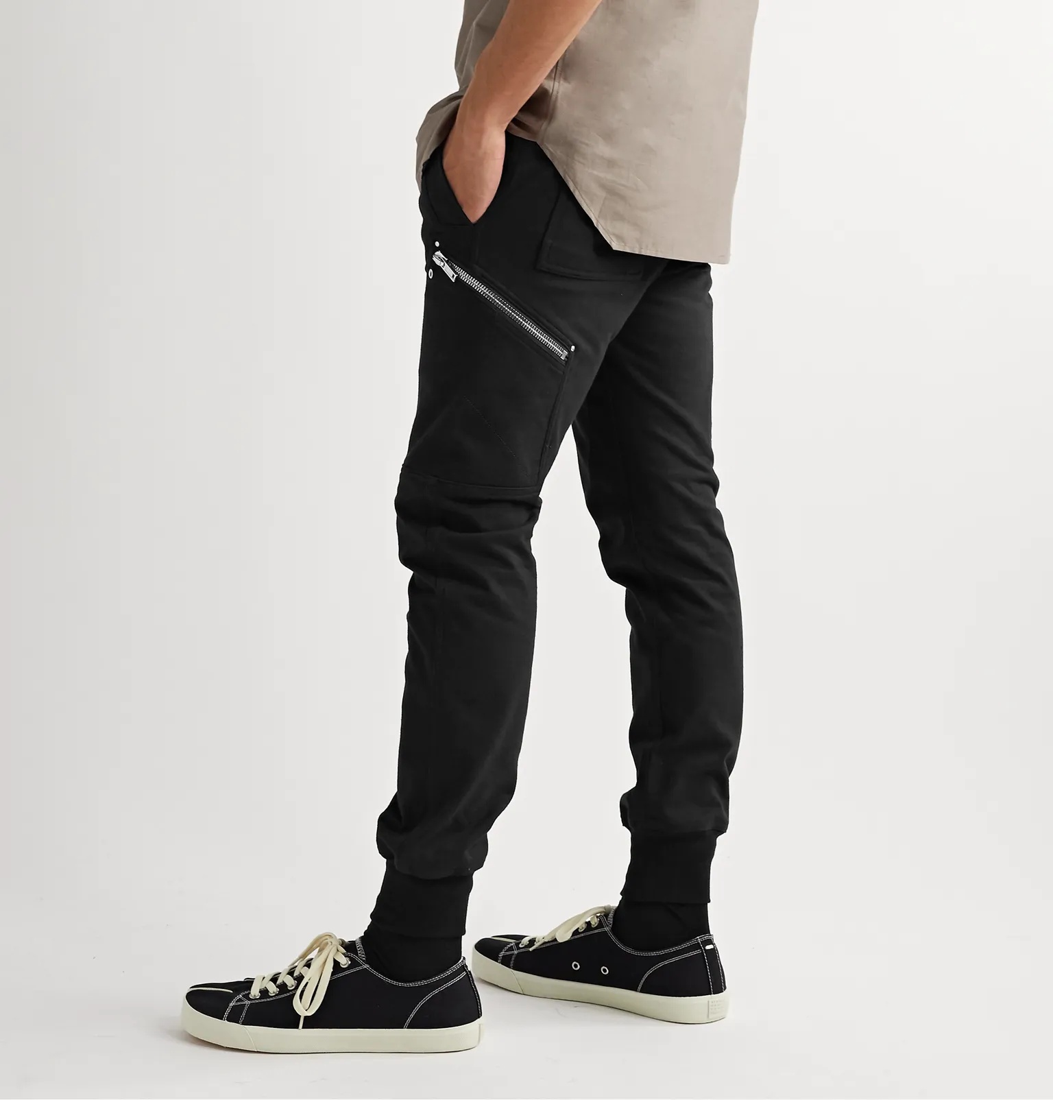 Slim-Fit Tapered Canvas-Trimmed Cotton-Jersey Sweatpants - 4