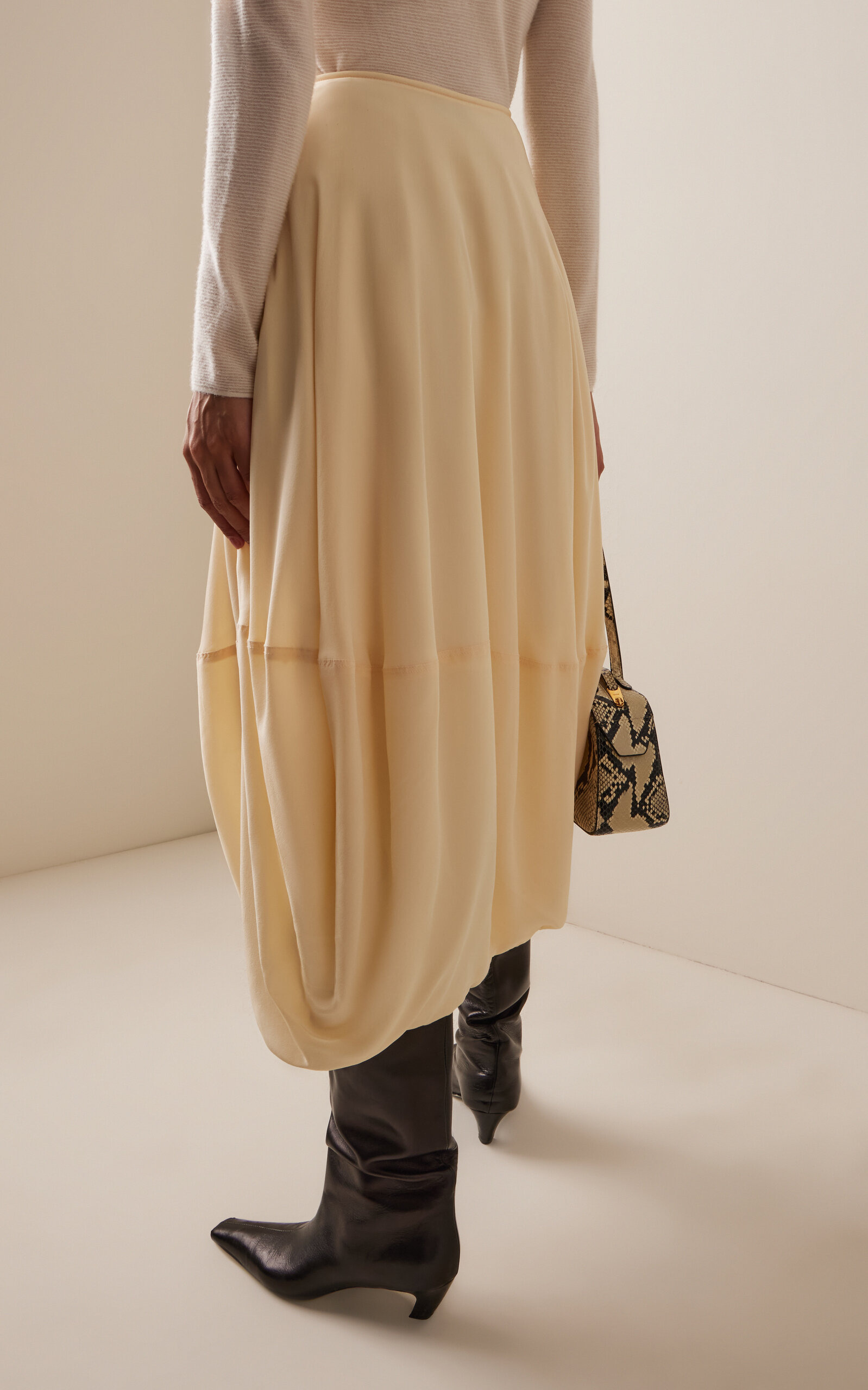 Silk Balloon Skirt ivory - 4