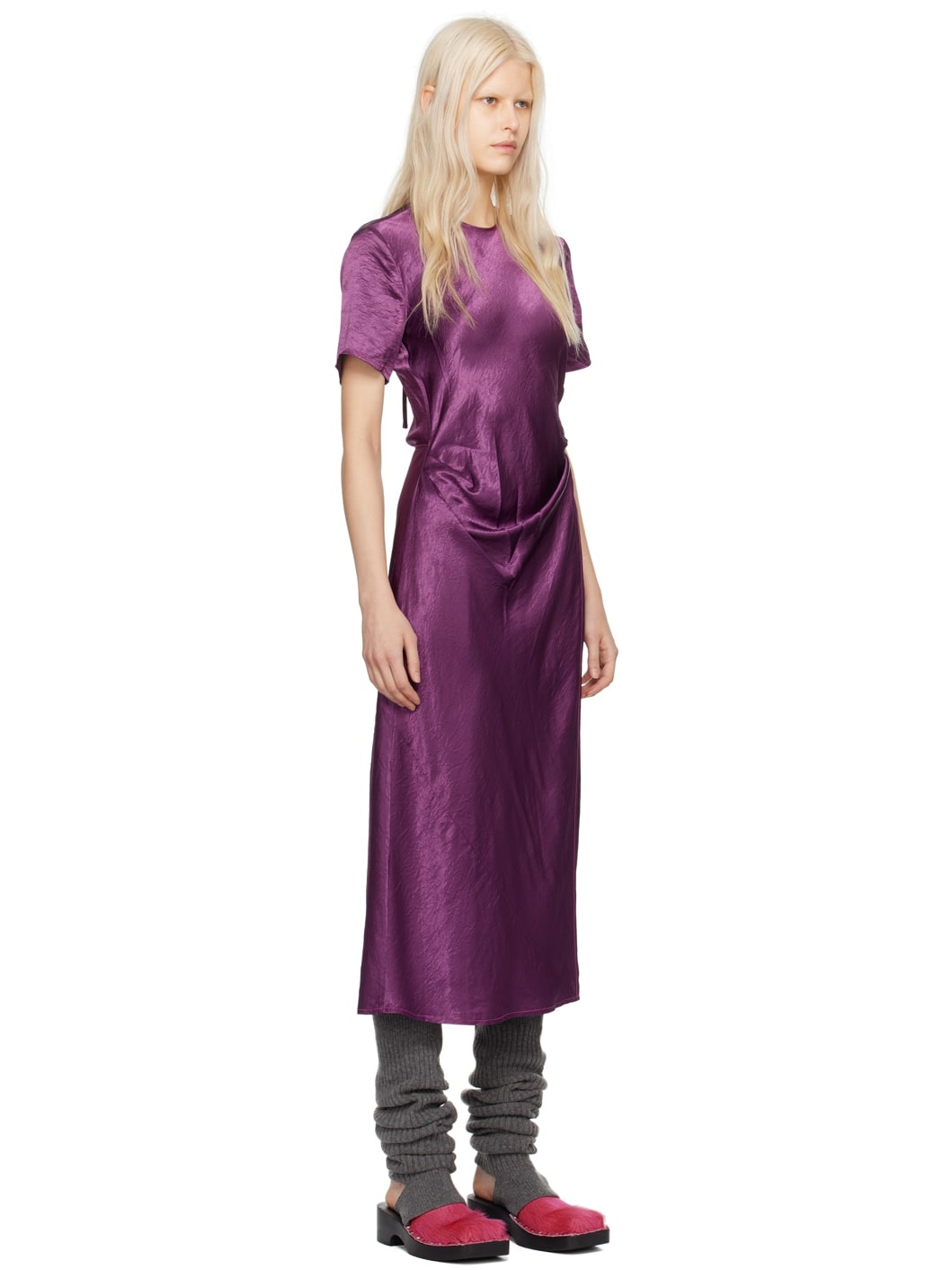 Purple Wrap Maxi Dress - 2