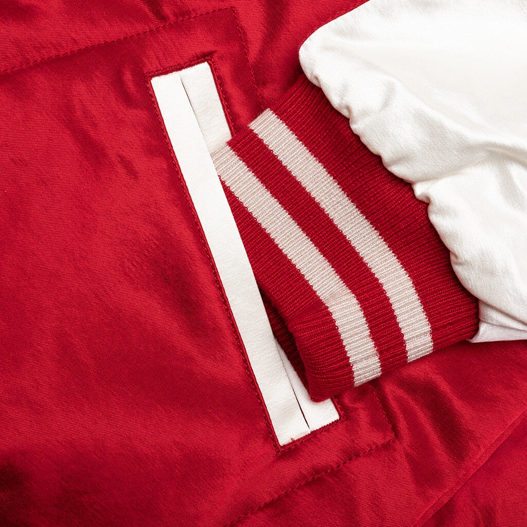 SATIN STADIUM JACKET - RED - 4