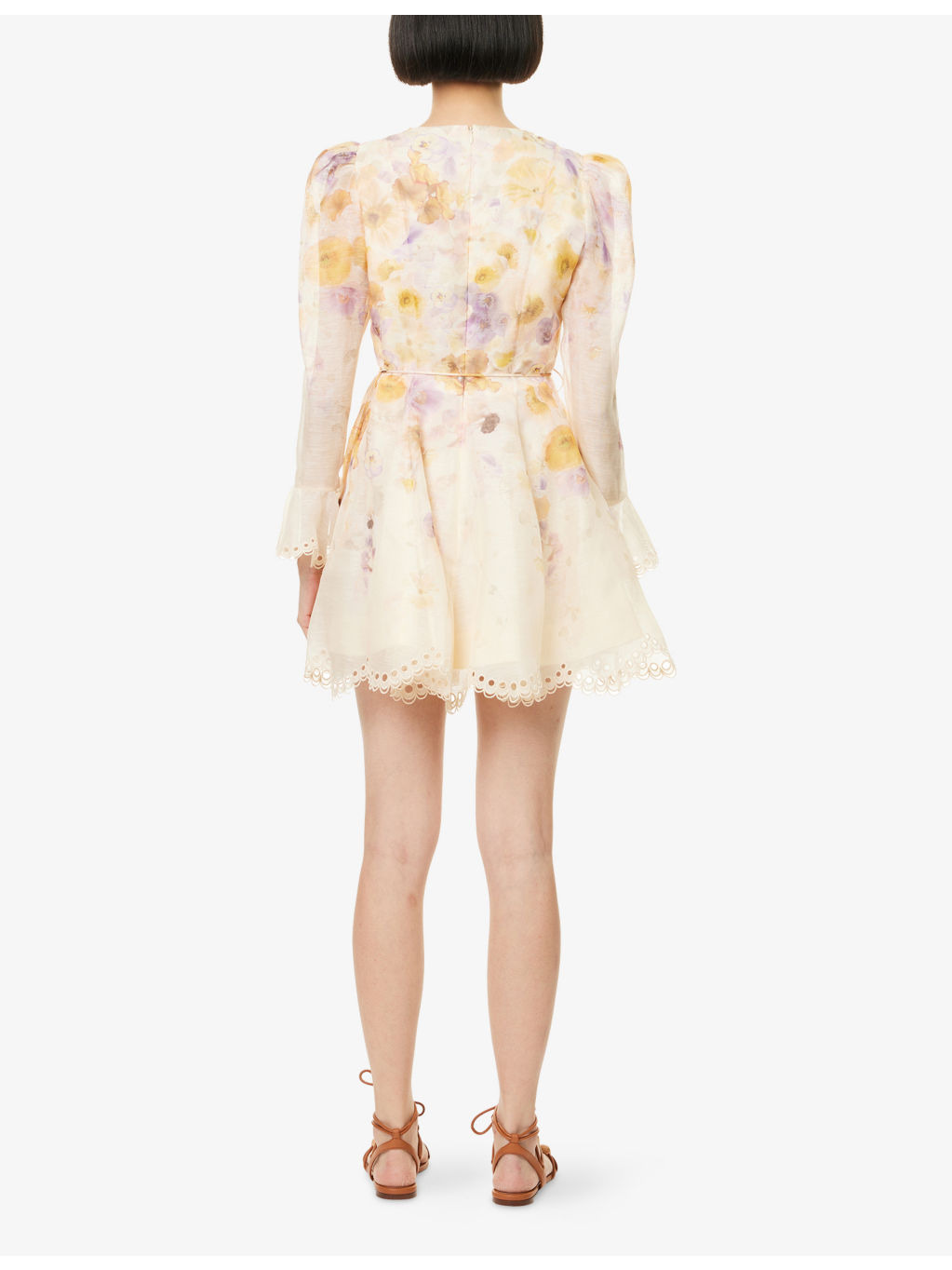 Memento Embroidered Linen And Silk Mini Dress - 4