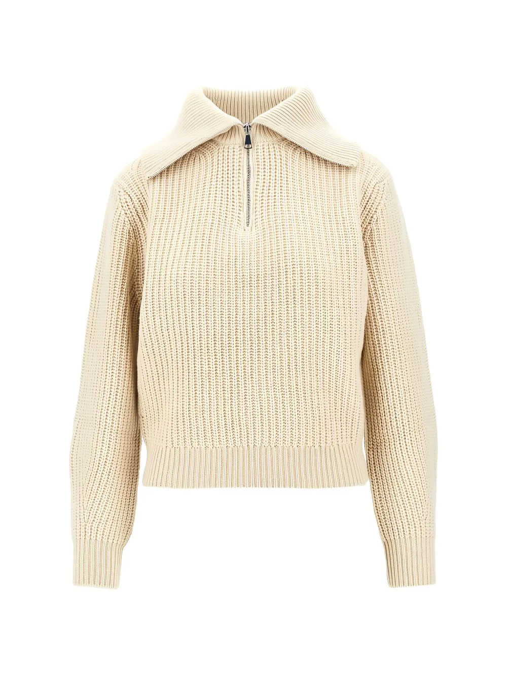 wool zip-up roll-neck jumper - ice - 1