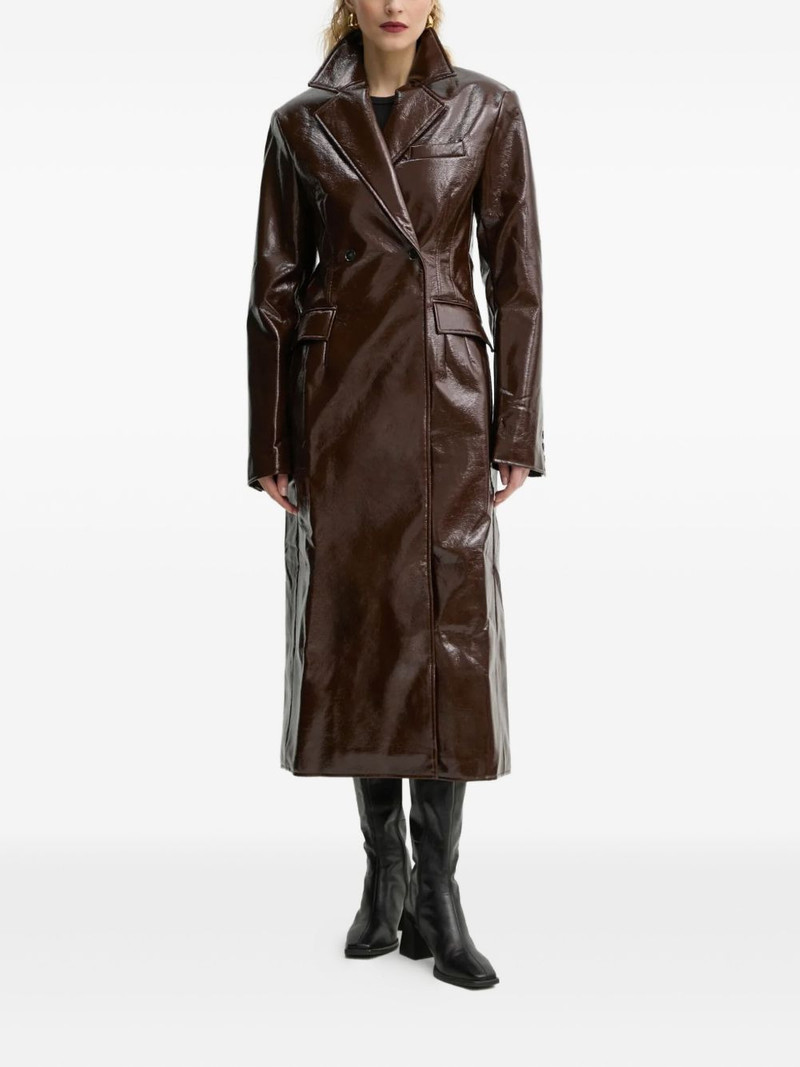 double-breasted collared coat 1