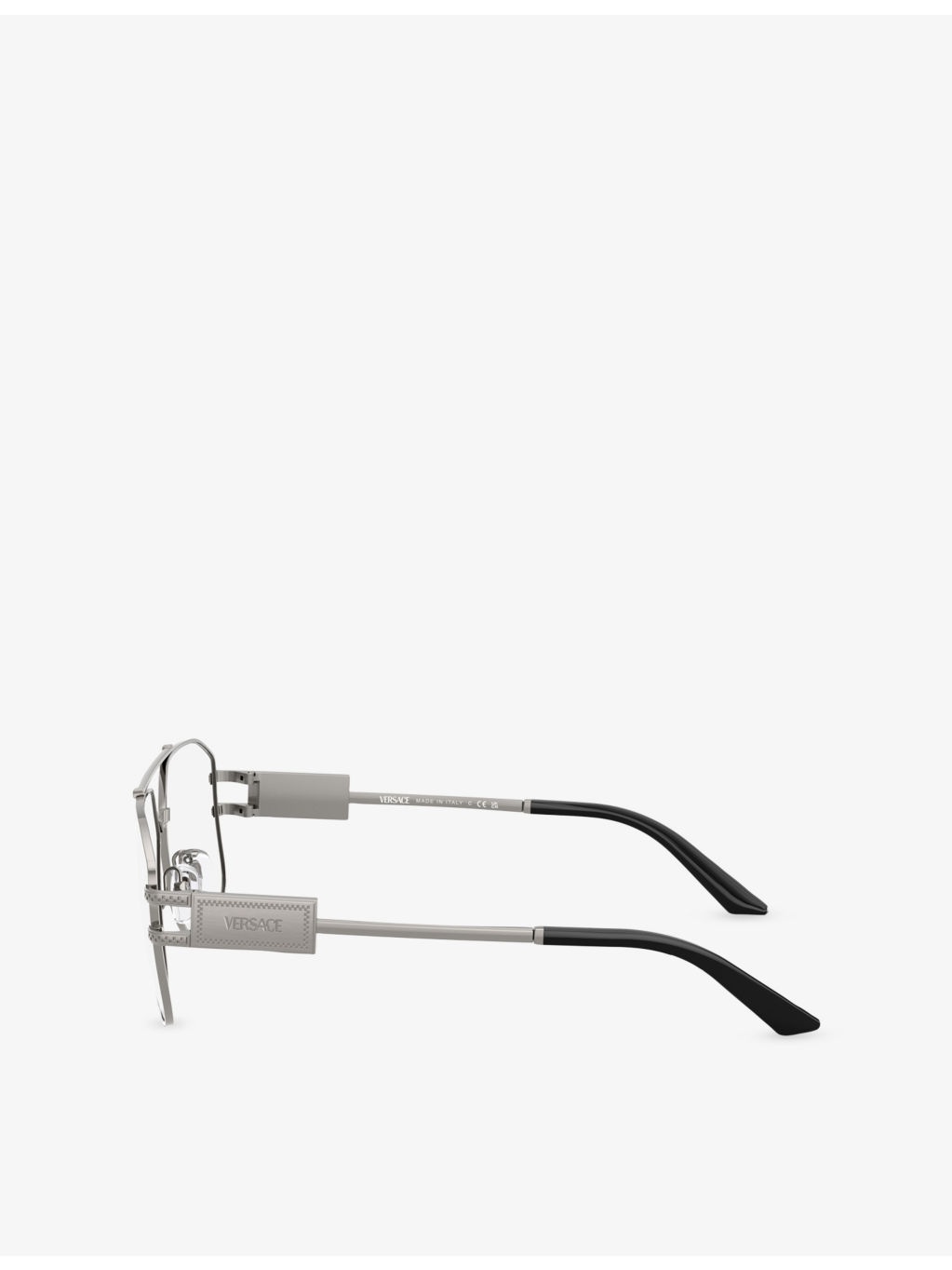 0VE1302 Rectangle Clear Metal Glasses - 2