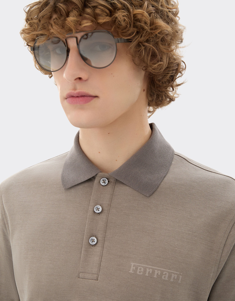 Cotton polo shirt with Ferrari logo 5