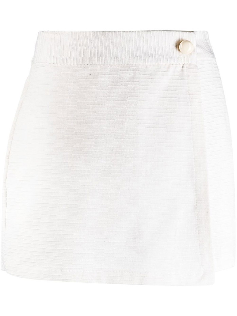 wrap-front cotton shorts 1